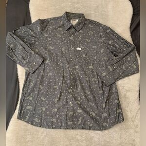 Rocawear Mens Gray Paisley Pearl Snap Western Shirt Size‎ 2XL Top
